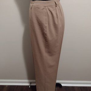 Liz Claiborne, Pants, Size-14, Plaid Tan w/Black Stripes, Dry-Cleaned